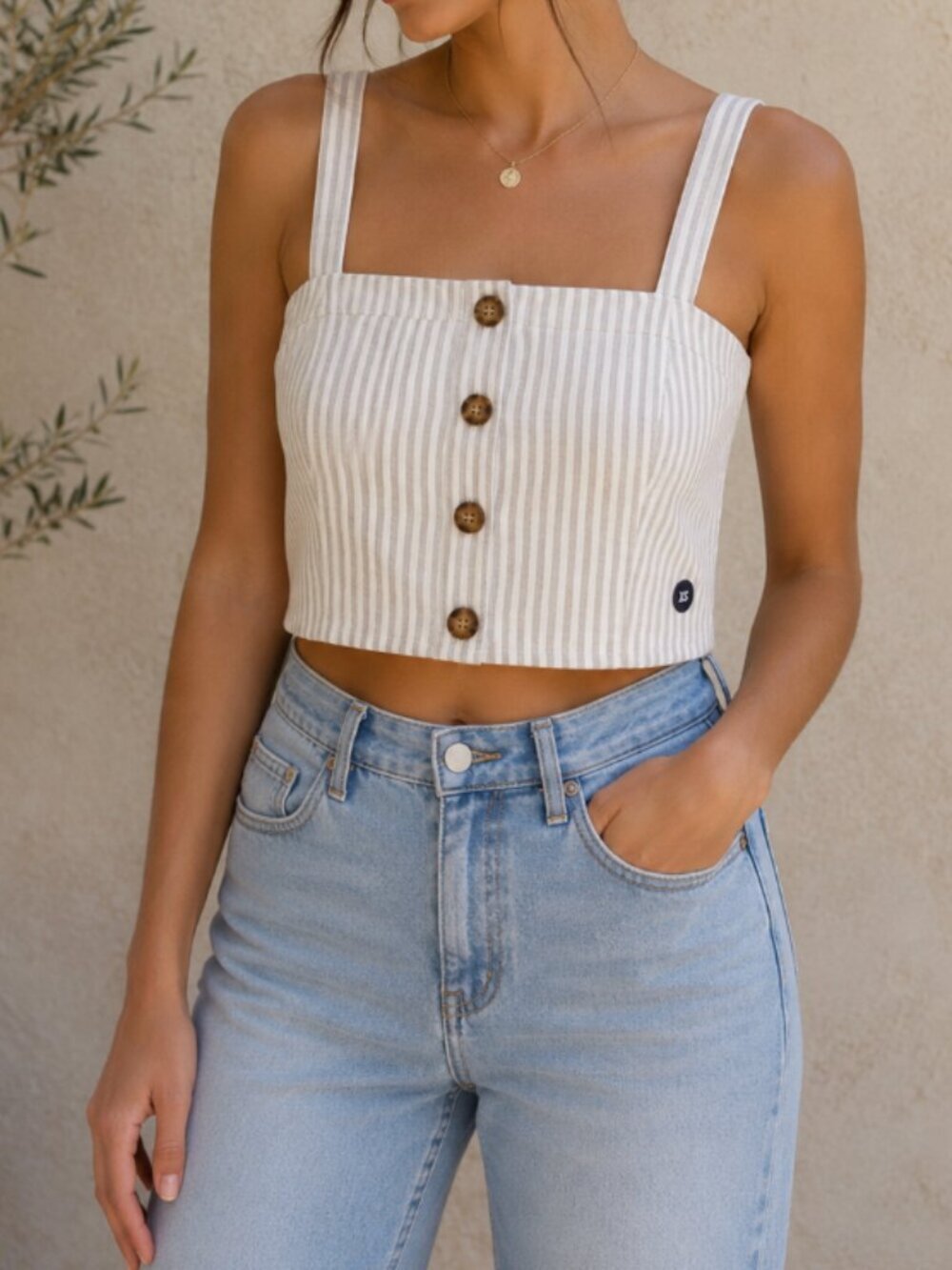 NWT Abercrombie & Fitch Women’s Plaid Crop Top Size XS Blue & White